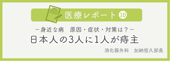 医療レポートNo.10 日本人の3人に1人が痔主